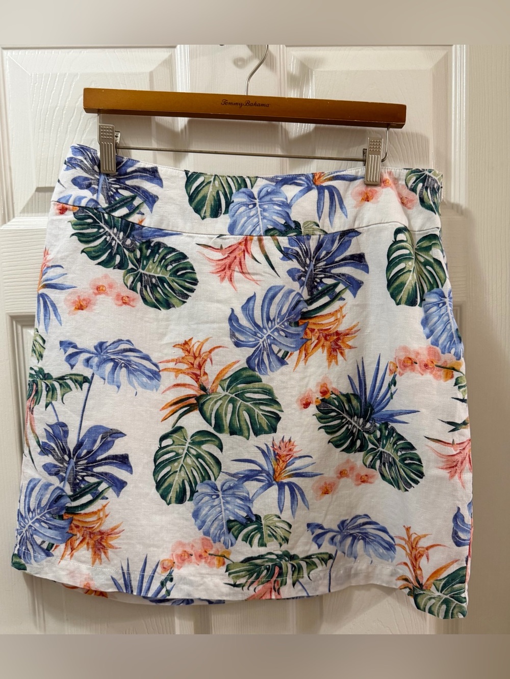 Tommy Bahama Women’s Size 12 100% Linen Tropical Floral Print A-Line Skirt